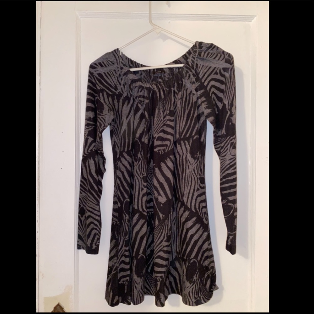 Grey & Black Zebra Printed Shirt